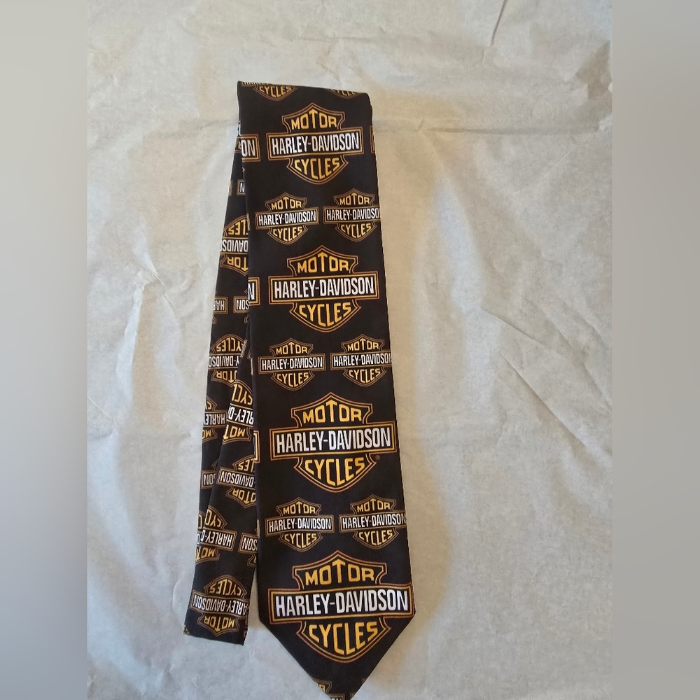 Harley Davidson Neck Tie 1997 Ralph Marlin Vintage